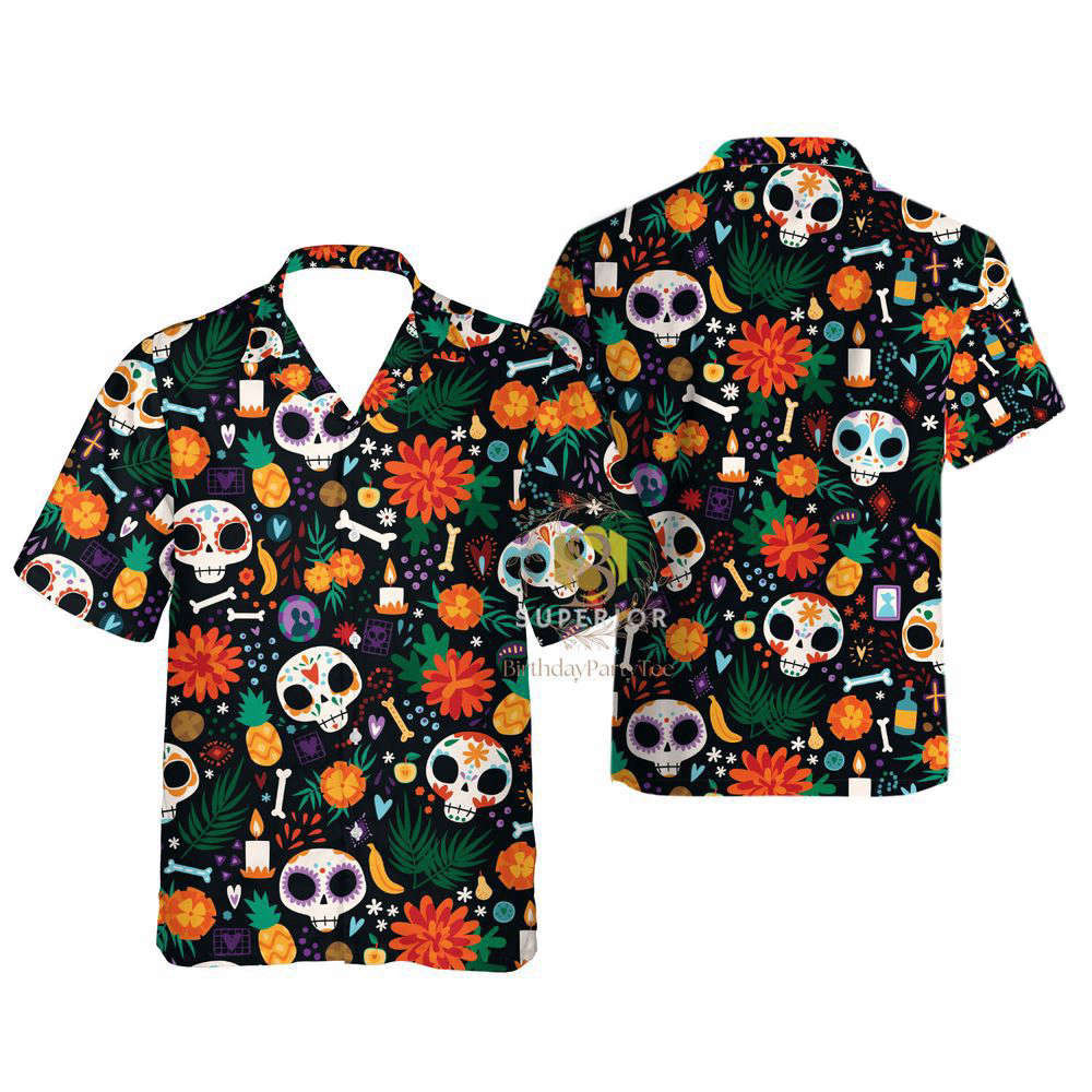 Floral DOTD Skull Hawaiian Shirt, Gift For Men And Women HW0601