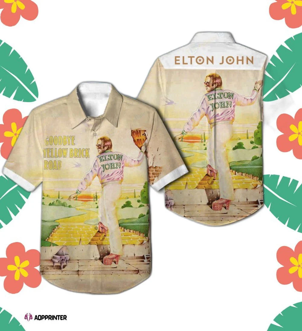 Elton John Goodbye Yellow Brick Road Album Hawaiian Shirt Summer 2023 HW0601