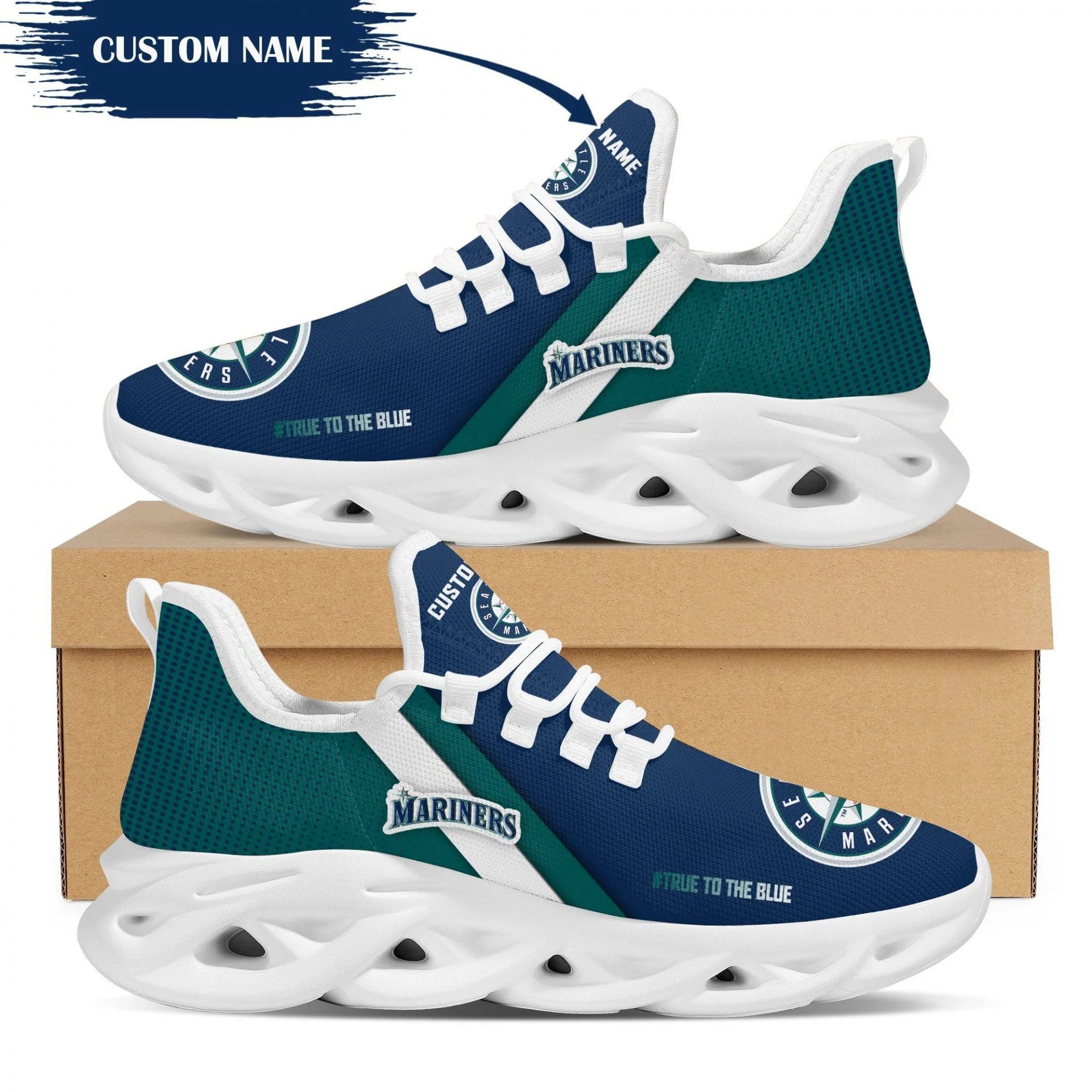 Custom MLB Seattle Mariners Custom Name Max Soul Shoes V1 Store MS0601
