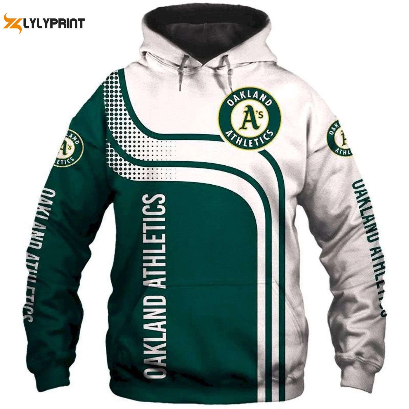 Oakland Athletics Green White Pullover Hoodie AOP Shirt – Official Gear HZ0501