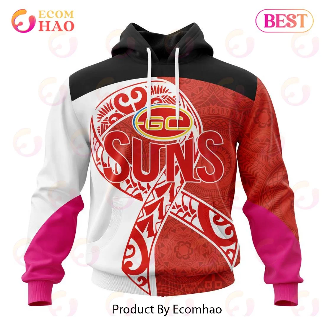 AFL Gold Coast Football Club Specialized Kits Samoa Fight Cancer 3D Hoodie, Zip Hoodie, Man - Women, Warm, Premium Quality HZ0501