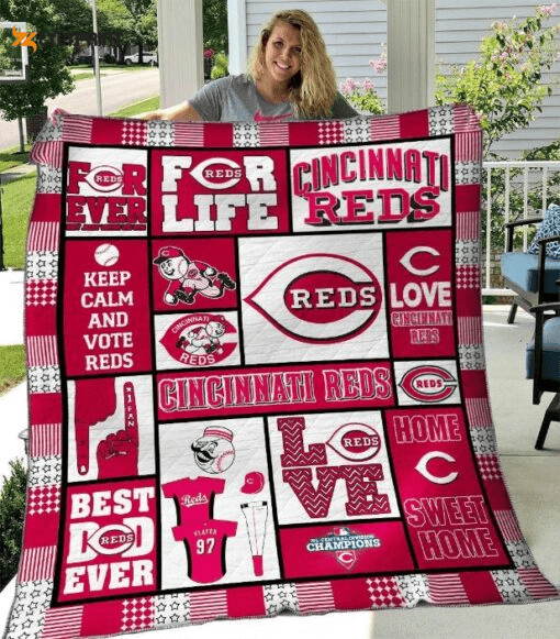 Cincinnati Reds Quilt Blanket For Fans Home Decor Gift , Soft Quilt, King Size, All Season Cozy Quilt QB0901