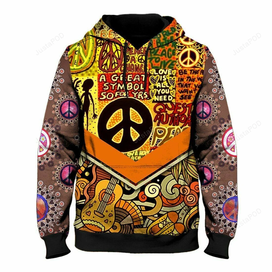 Hippie Be Nice Peace 3D All Over Printed Hoodie, Zip- Up Hoodie HZ0501
