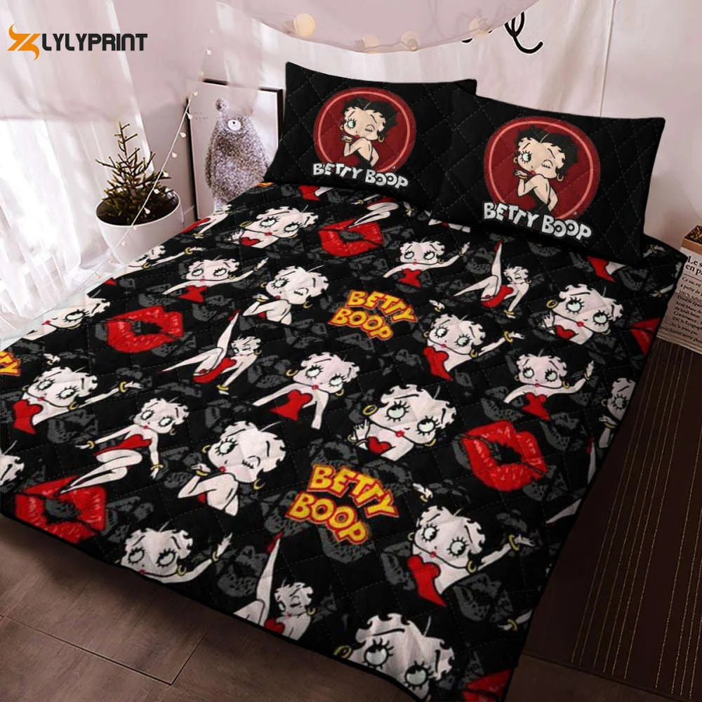 Sexy Betty Boop Kiss Love Ver2 Fan Gift, Betty Boop Duvet Quilt Bedding Set , Soft Quilt, King Size, All Season Cozy Quilt QB0901