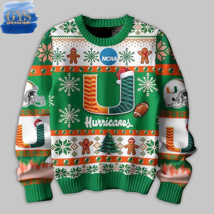 Miami Hurricanes They Not Like Us Ugly Christmas Sweater , Cozy Soft Unisex Pullover SW0601