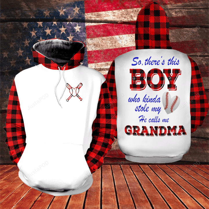 Baseball Grandma He Calls Me Grandma 3D All Print Hoodie, Zip- Up Hoodie HZ0501