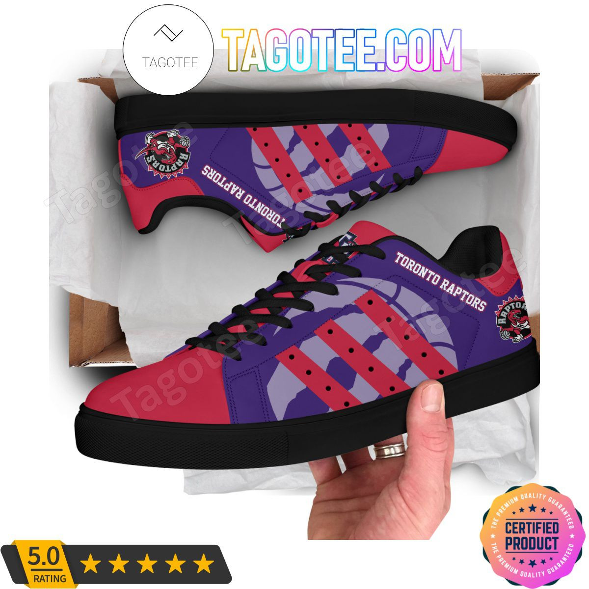 NBA Toronto Raptors Purple Red Stan Smith Shoes , Trendy Style Sneakers ST0801
