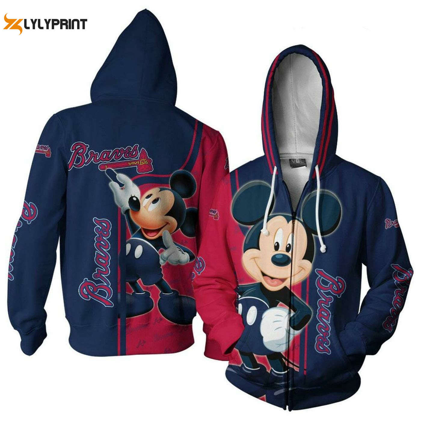 Stay Stylish with Atlanta Braves Mickey Hoodies & AOP Shirts – Perfect for Fans HZ0501