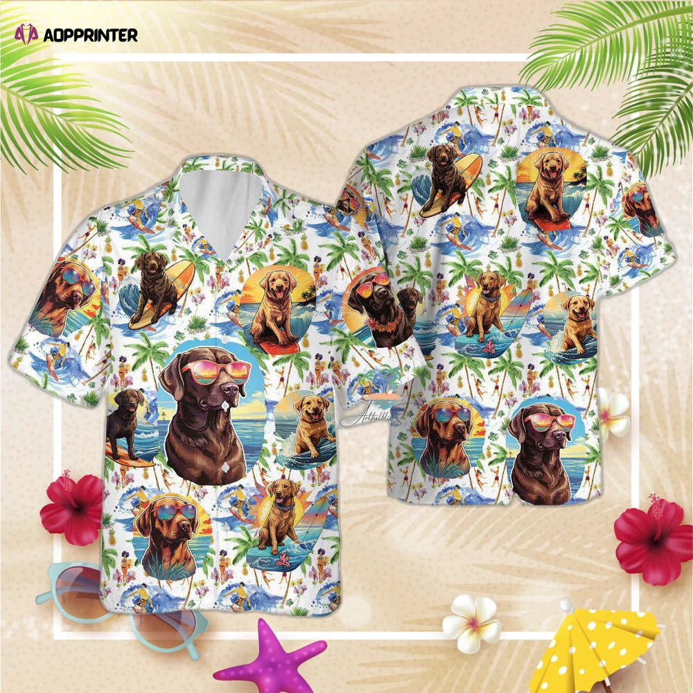 Labrador Beach Hawaiian Shirt, Gift For Men And Women, Vintage Dog Travel Aloha Hawaii HW0601