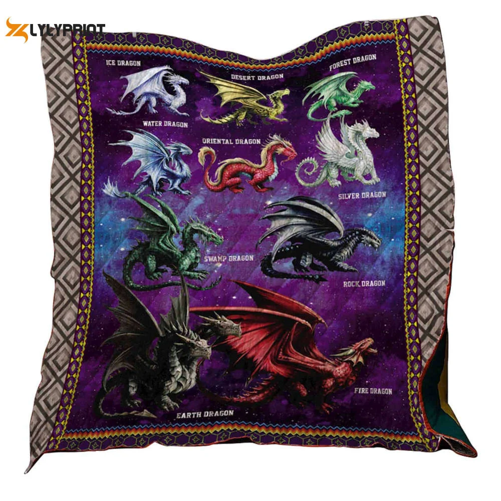 Dragon Collection Washable 3D Customized Quilt Blanket , Soft Quilt, King Size, All Season Cozy Quilt QB0901