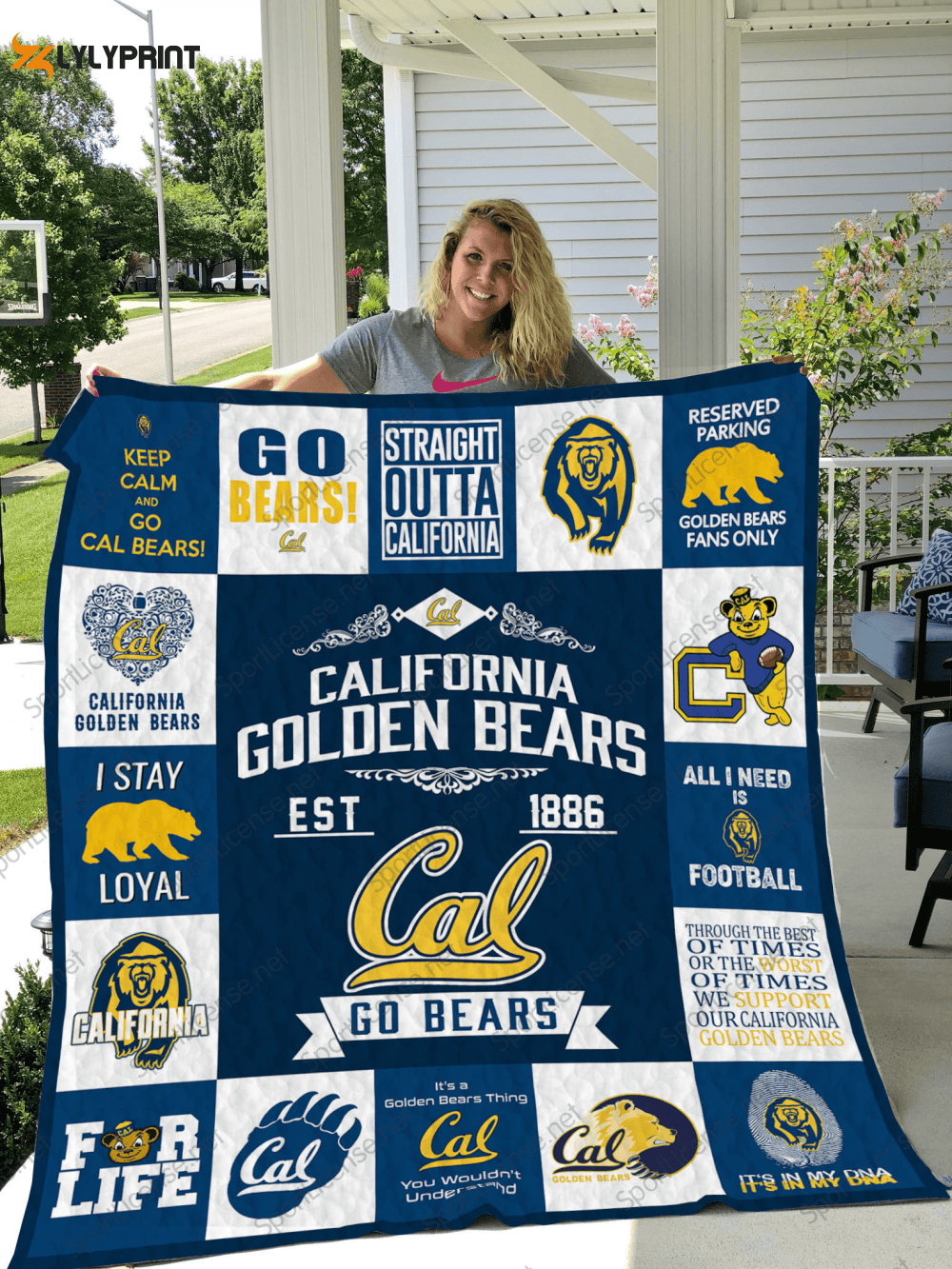 California Golden Bears 2 Quilt Blanket For Fans Home Decor Gift , Soft Quilt, King Size, All Season Cozy Quilt QB0901