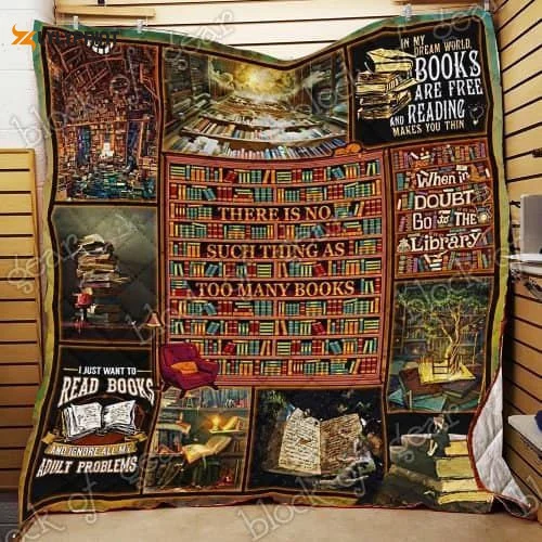Books Reading 3D Customized Quilt , Soft Quilt, King Size, All Season Cozy Quilt QB0901