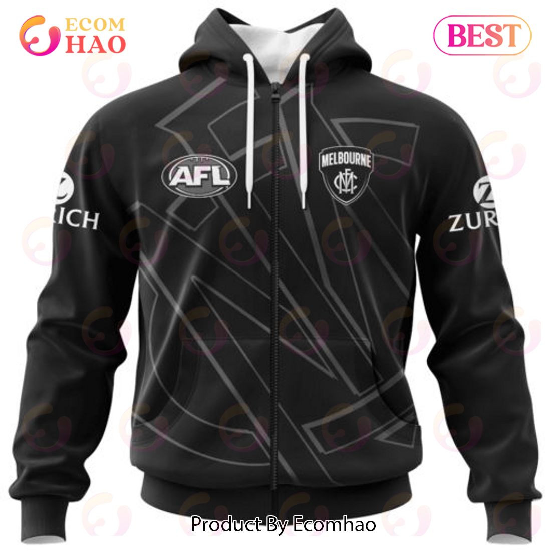 AFL Melbourne Football Club Special Monochrome Design 3D Hoodie, Zip Hoodie, Man - Women, Warm, Premium Quality HZ0501