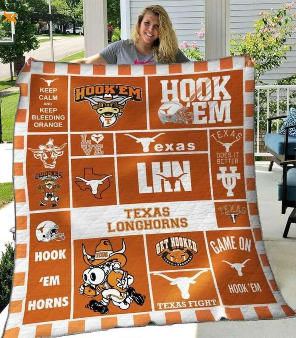 Texas Longhorns 2 Quilt Blanket For Fans Home Decor Gift , Soft Quilt, King Size, All Season Cozy Quilt QB0901