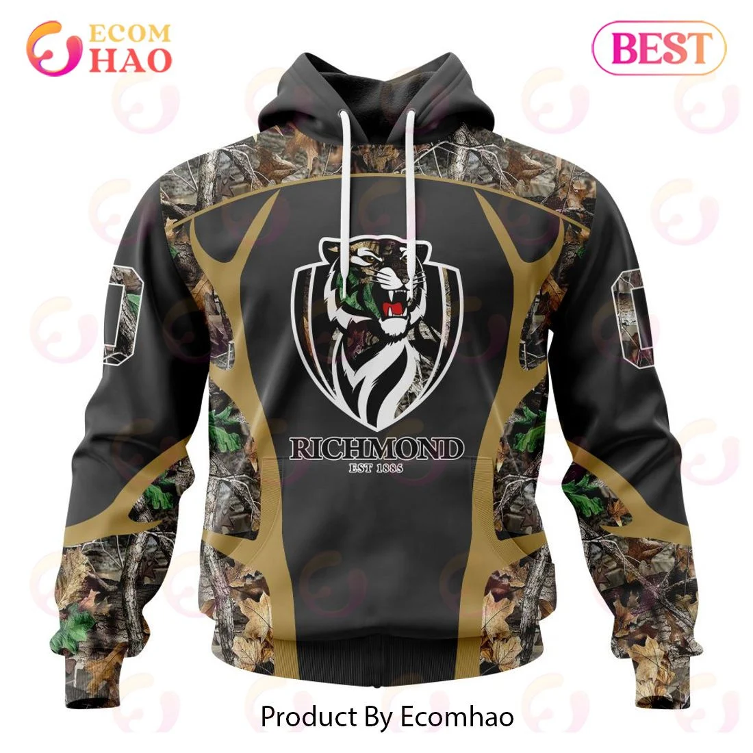 AFL Richmond Tigers Special Camo Hunting Design 3D Hoodie, Zip Hoodie, Man - Women, Warm, Premium Quality HZ0501