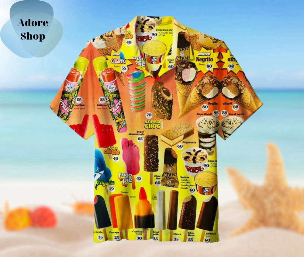 Ice Cream 9 Hawaiian Shirt, Men's 3D Hawaiian Shirt For The Summer Beach Vibes HW0601