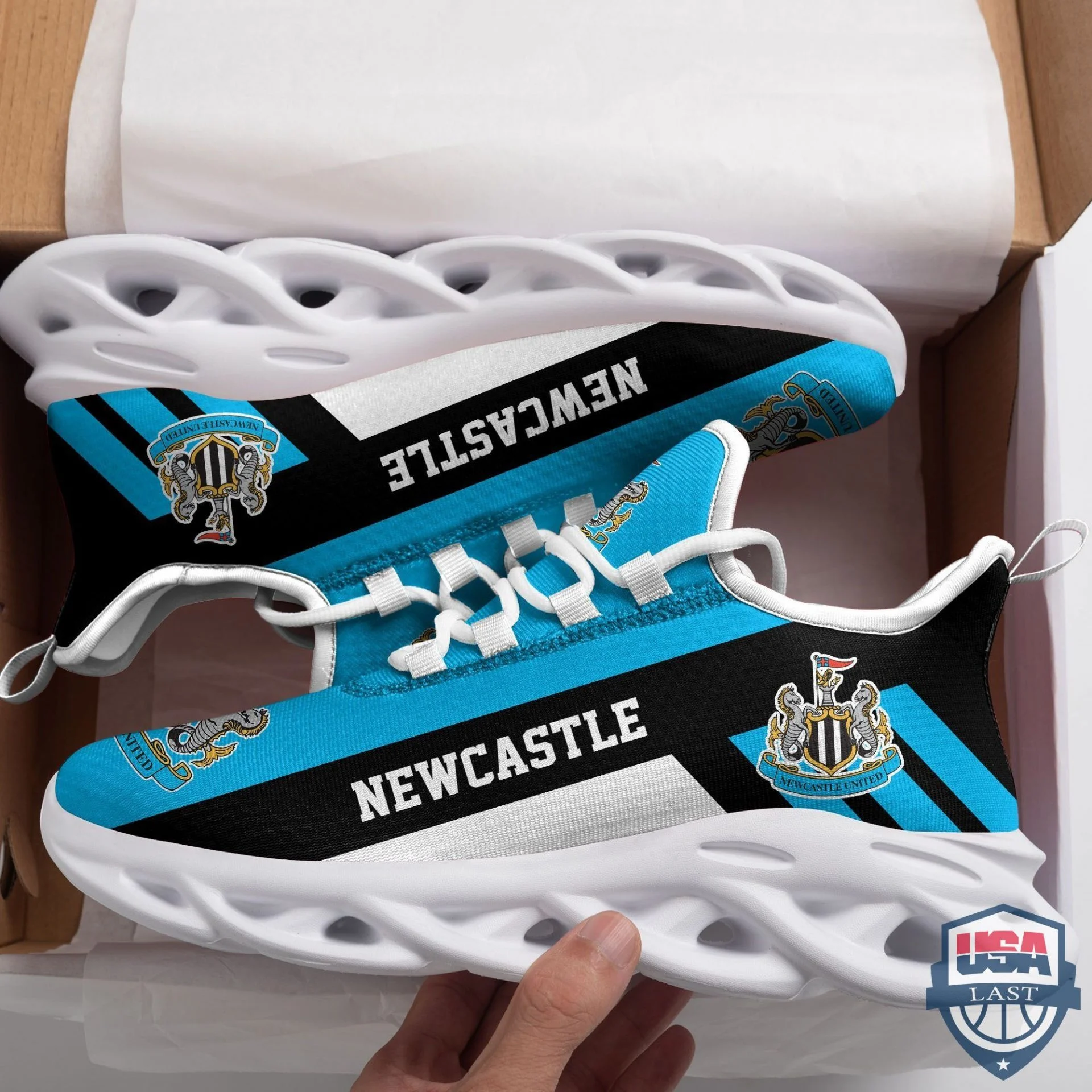 Newcastle United FC Blue Black Max Soul Shoes for Men and Women MS0601