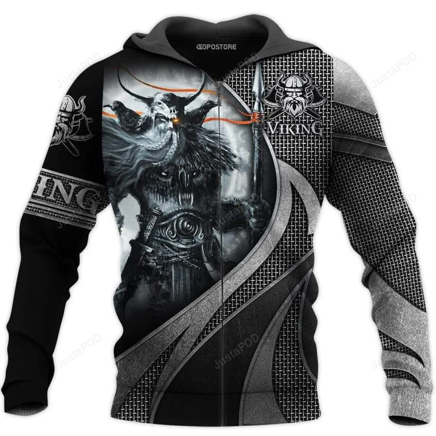 Odin Viking Warrior 3D All Print Hoodie, Zip- Up Hoodie HZ0501