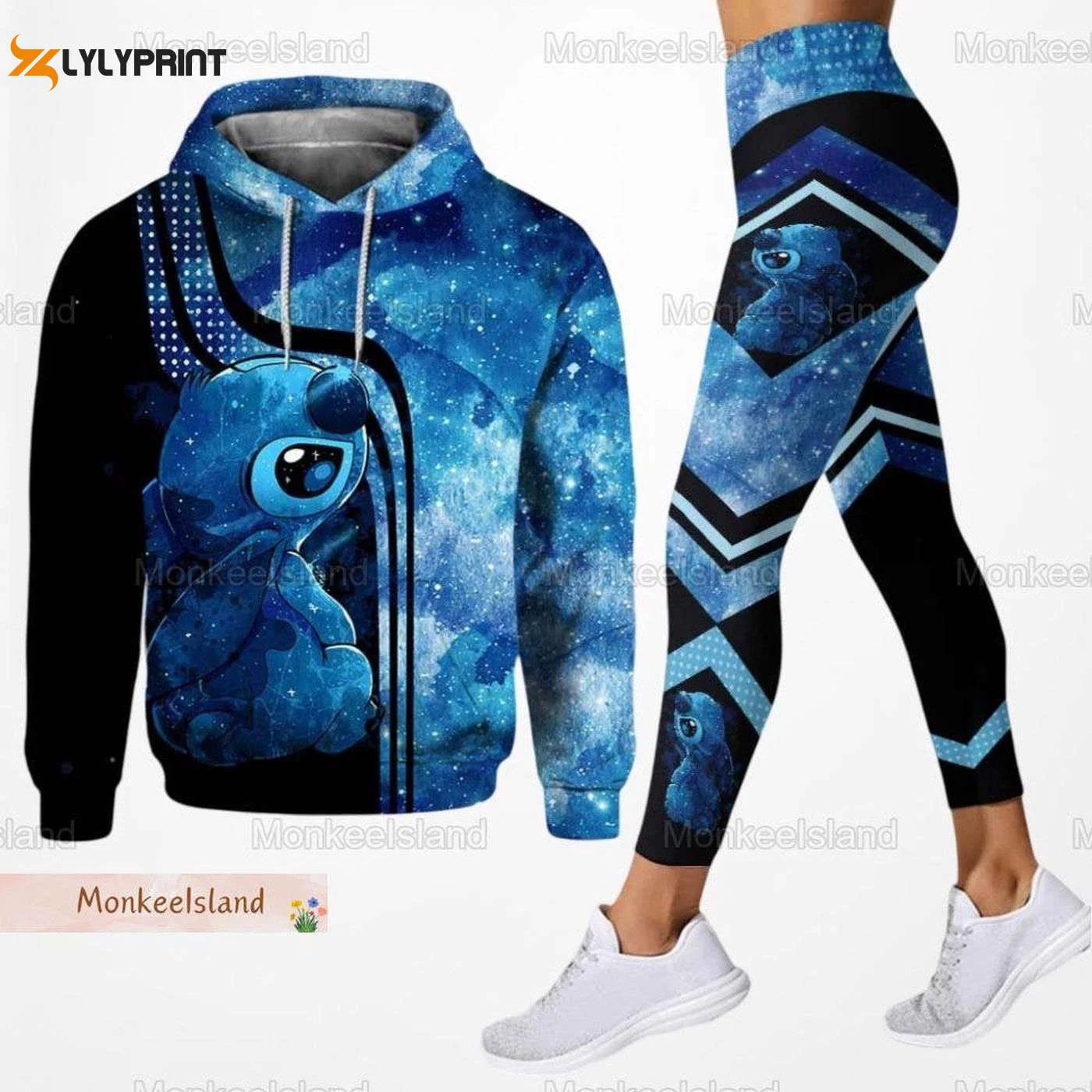 Disney Stitch Hoodie Legging Funny 3D Stitch Workout Legging Perfect Stitch Lover Gift for Women HZ0501