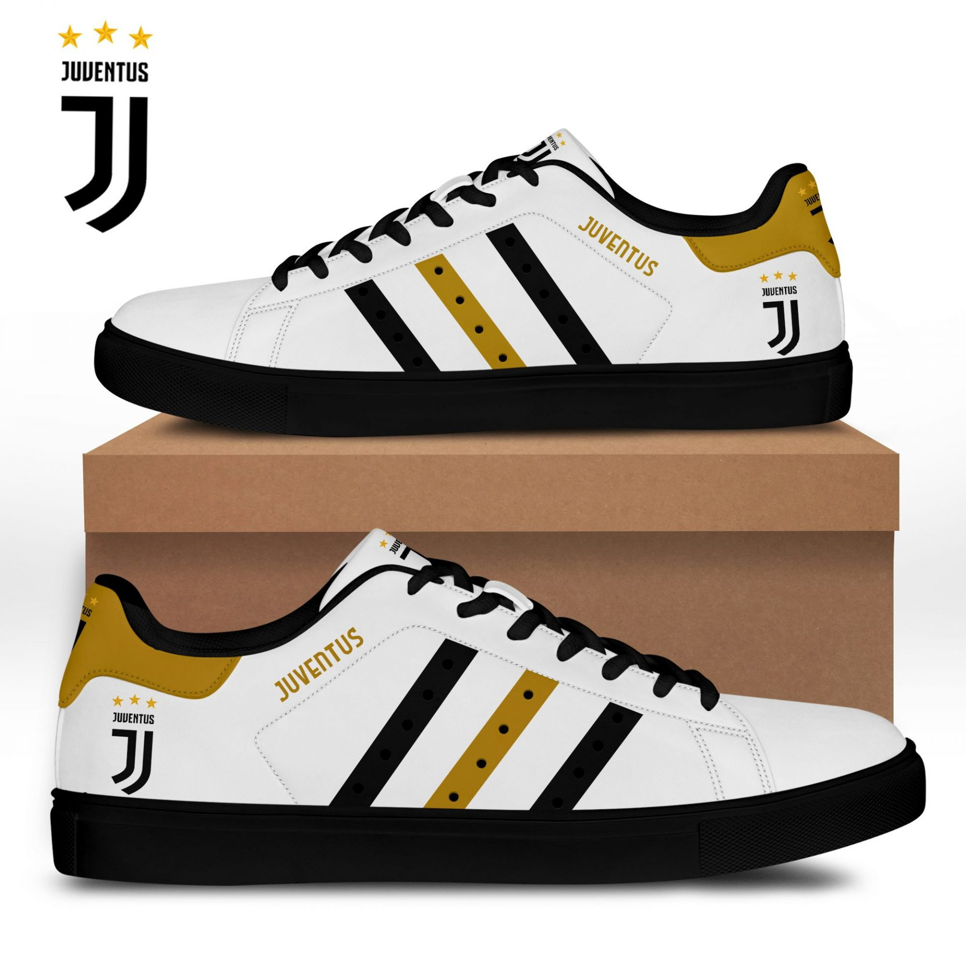 Juventus FC Special White Stan Smith Shoes Unisex, Trendy Style Sneakers ST0801