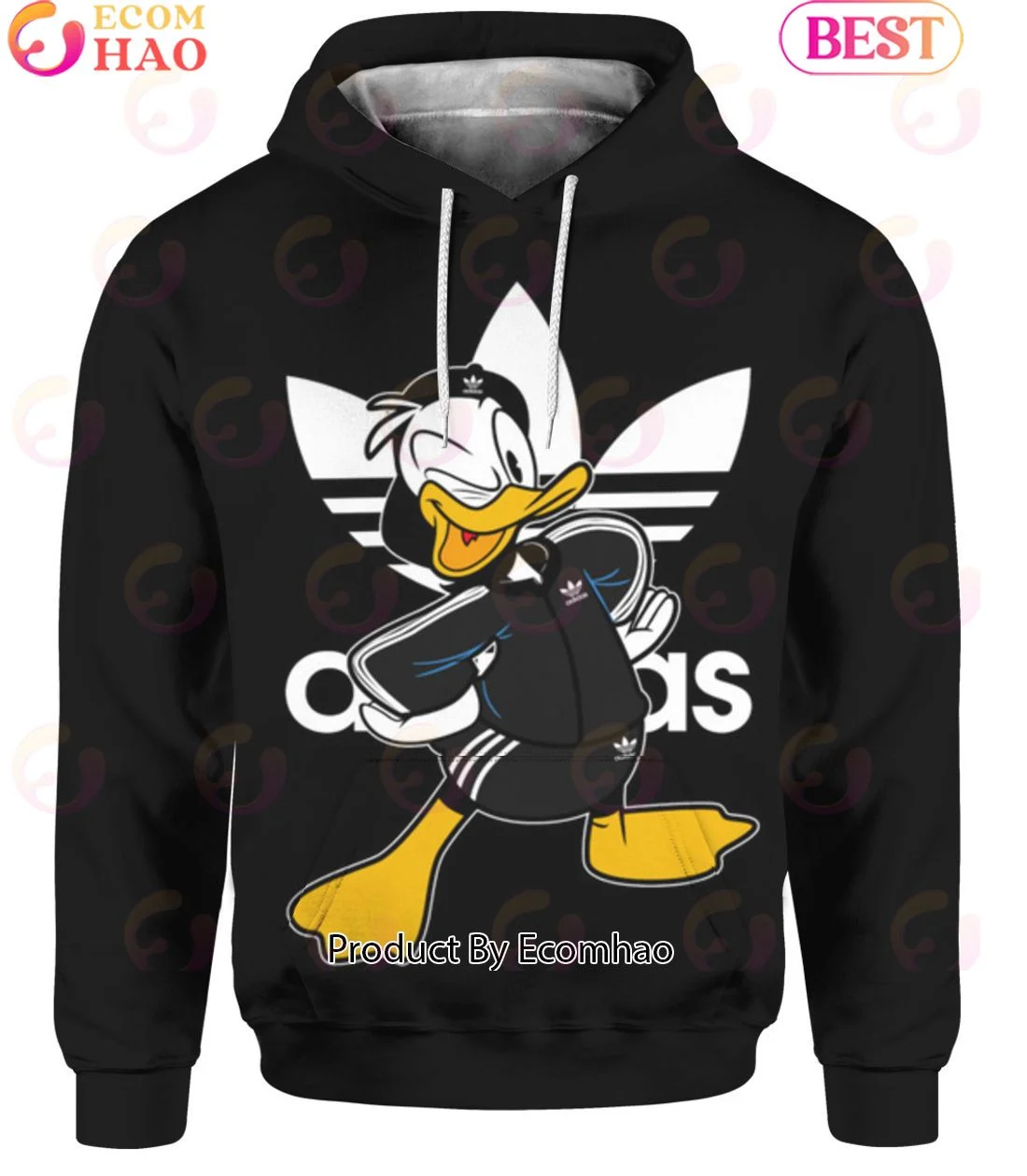Cartoon Donald Duck Adidas Hoodie, Zip Hoodie, Man - Women, Warm, Premium Quality HZ0501