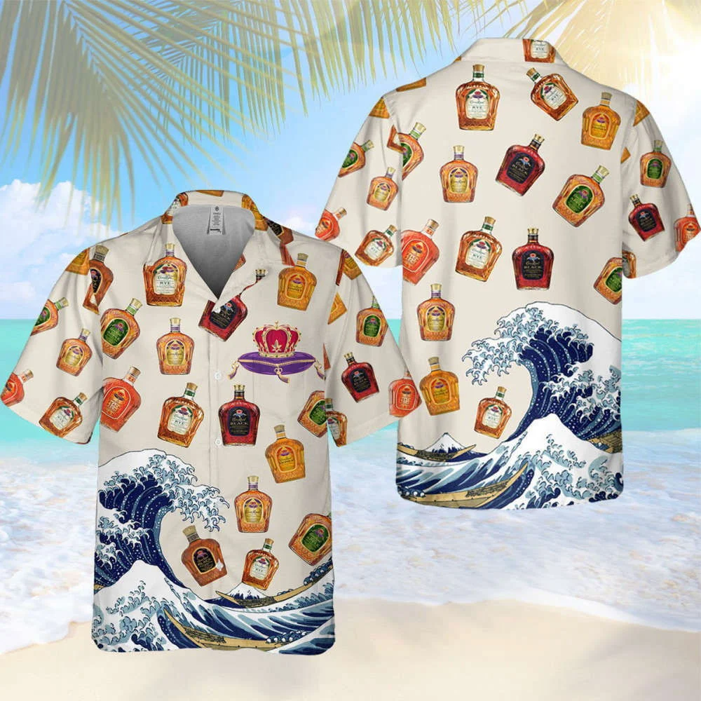Crown Royal Collections Beach Waves Hawaiian Shirt HW0601