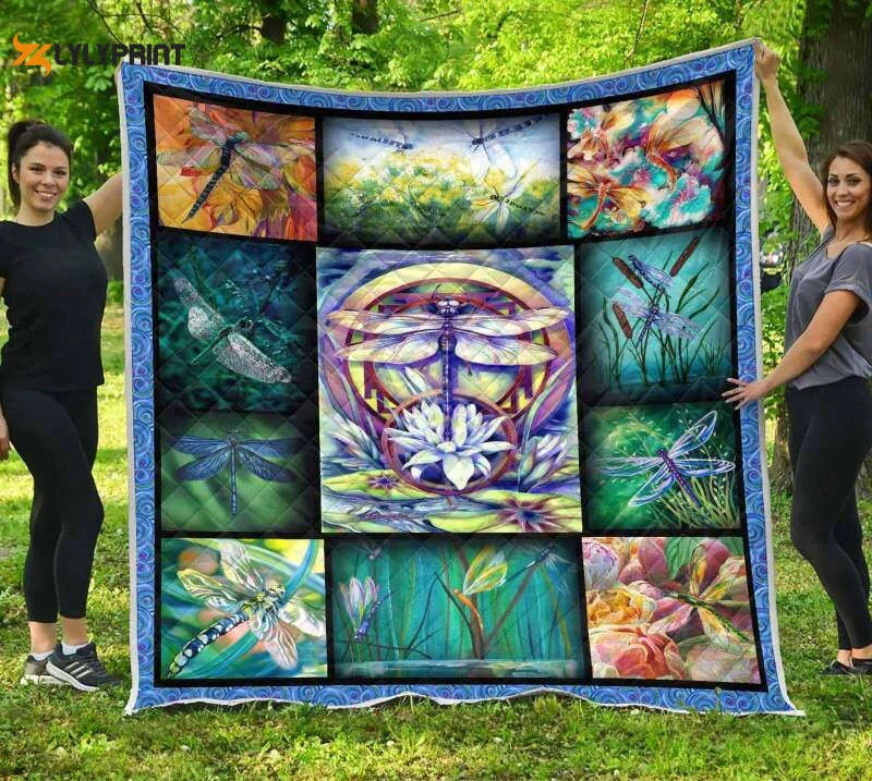 Dragonfly A Lovely Morning 3D Quilt Blanket , Soft Quilt, King Size, All Season Cozy Quilt QB0901