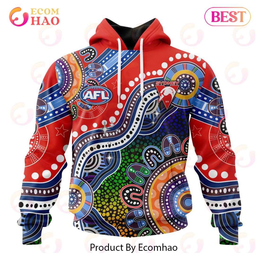 AFL Sydney Swans Special Indigenous Design 3D Hoodie, Zip Hoodie, Man - Women, Warm, Premium Quality HZ0501