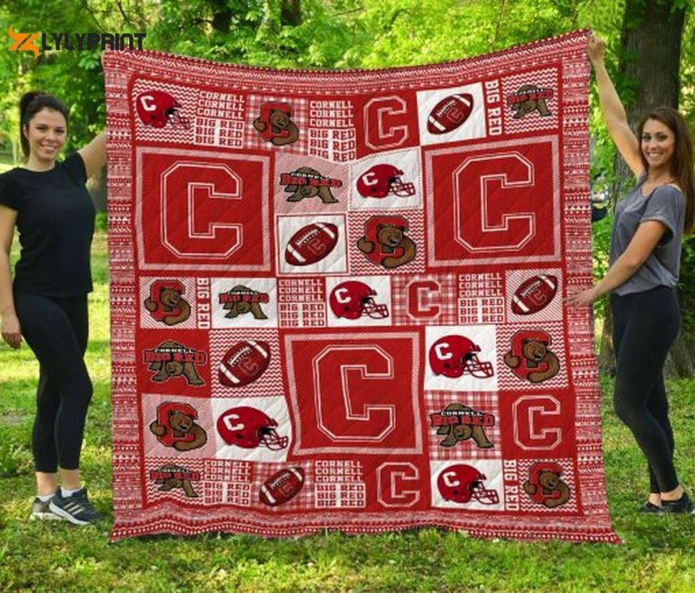 Cornell Big Red Quilt Blanket For Fans Home Decor Gift , Soft Quilt, King Size, All Season Cozy Quilt QB0901