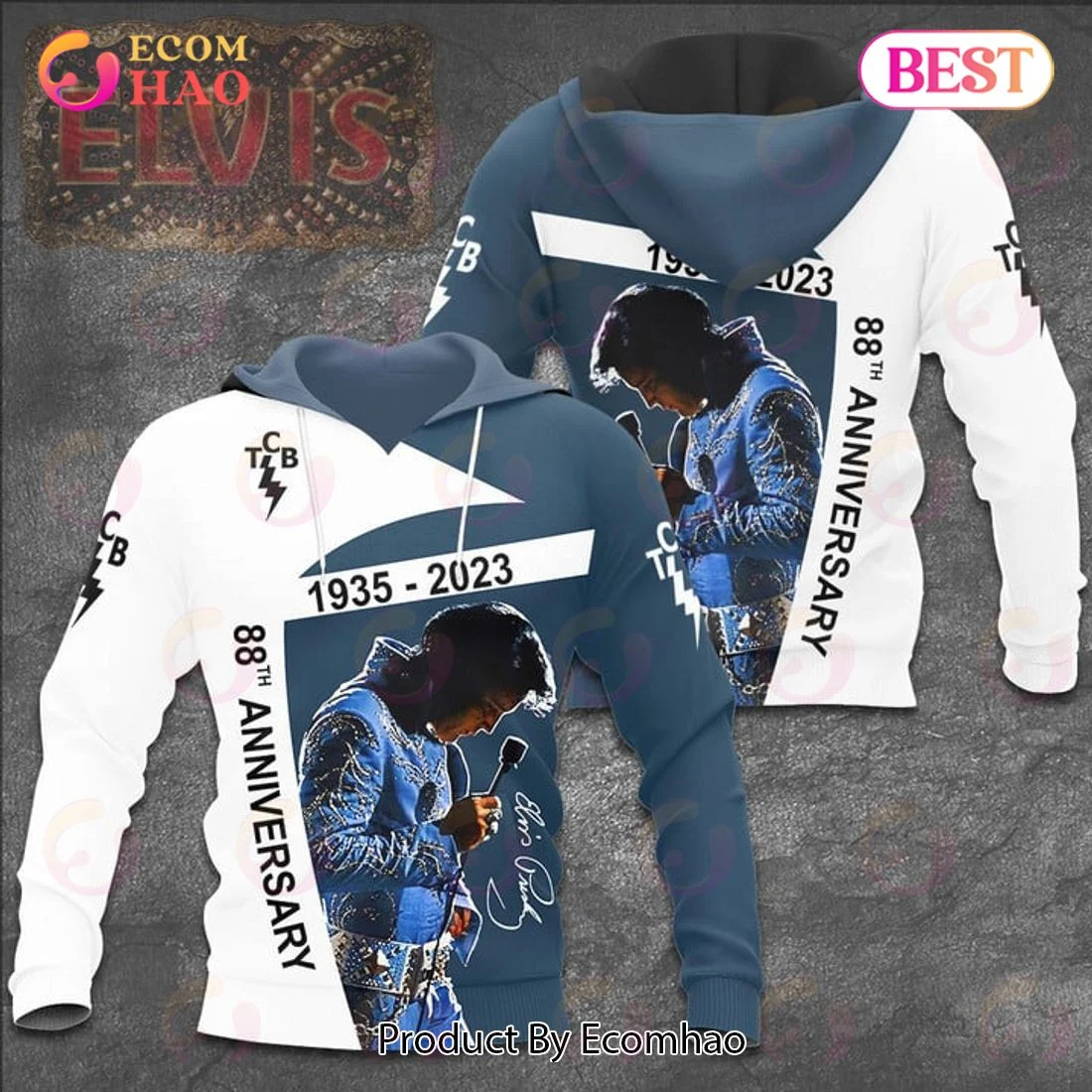 1935 – 2023 88th Anniversary Elvis Presley 3D T-Shirt, Zip Hoodie, Man – Women, Warm, Premium Quality HZ0501