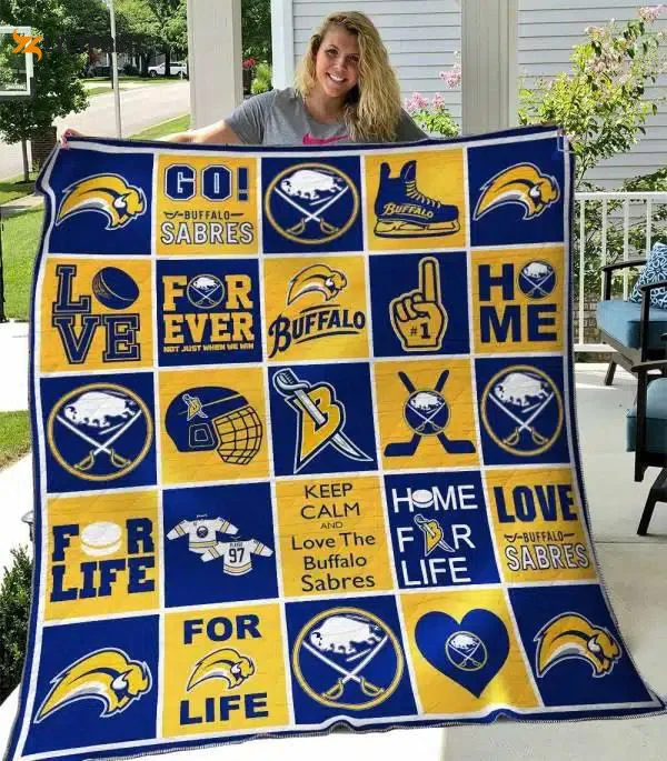 Buffalo Sabres 2 Quilt Blanket For Fans Home Decor Gift , Soft Quilt, King Size, All Season Cozy Quilt QB0901