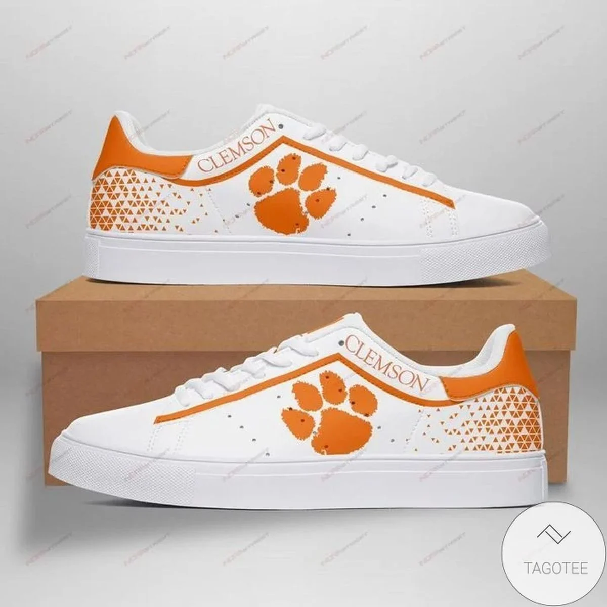 NCAA Clemson Tigers Stan Smith Shoes V2 for Women and Men, Trendy Style Sneakers ST0801