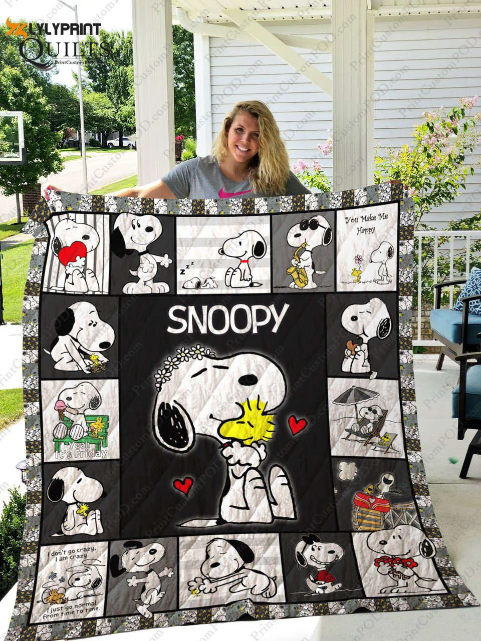 Snoopy Quilt Blanket For Fans Home Decor Gift , Soft Quilt, King Size, All Season Cozy Quilt QB0901