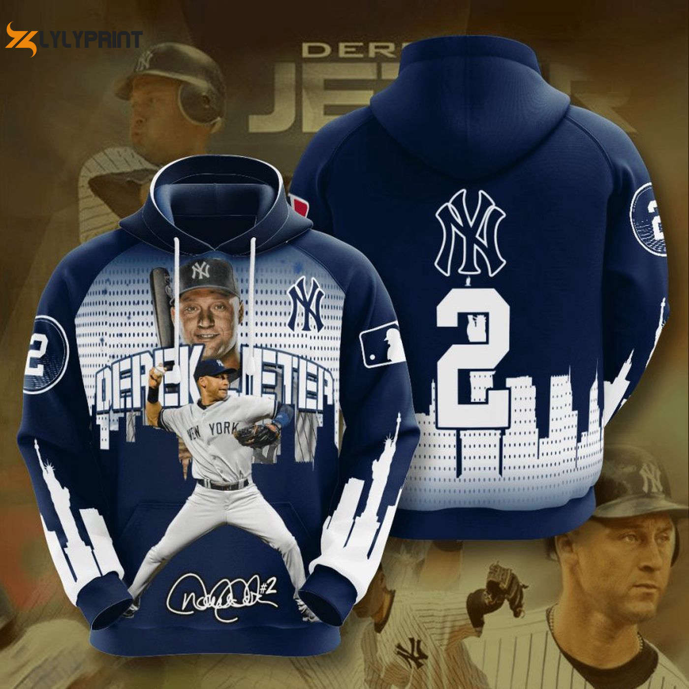 New York Yankees Derek Jeter 2 Hoodie – Stylish AOP Pullover Shirt HZ0501
