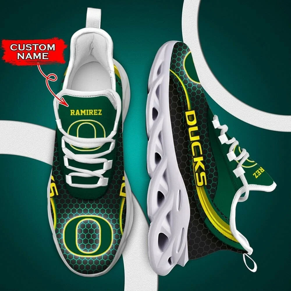 NCAA Oregon Ducks Custom Name Black Green Max Soul Shoes V3 Sneakers Store MS0601
