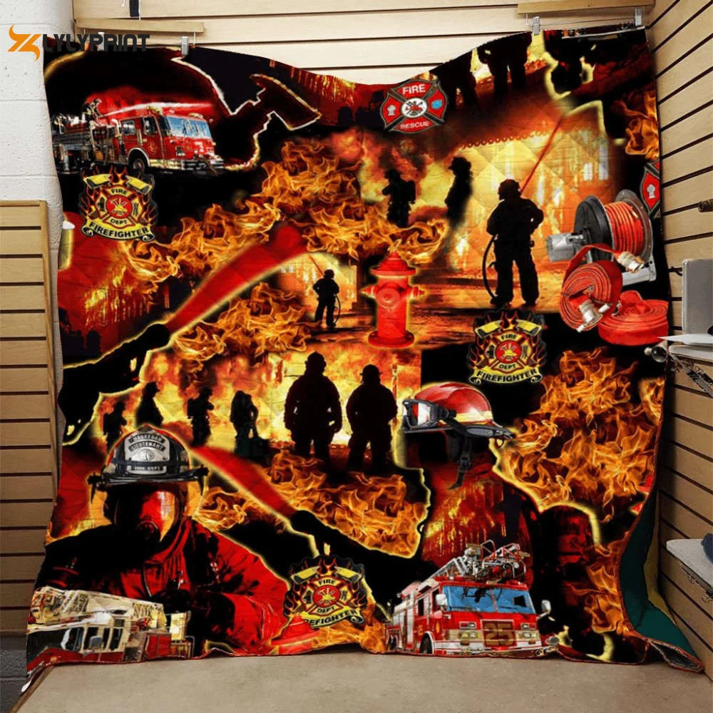 Fireman 3D Customized Quilt ,  Soft Quilt, King Size, All Season Cozy Quilt QB0901