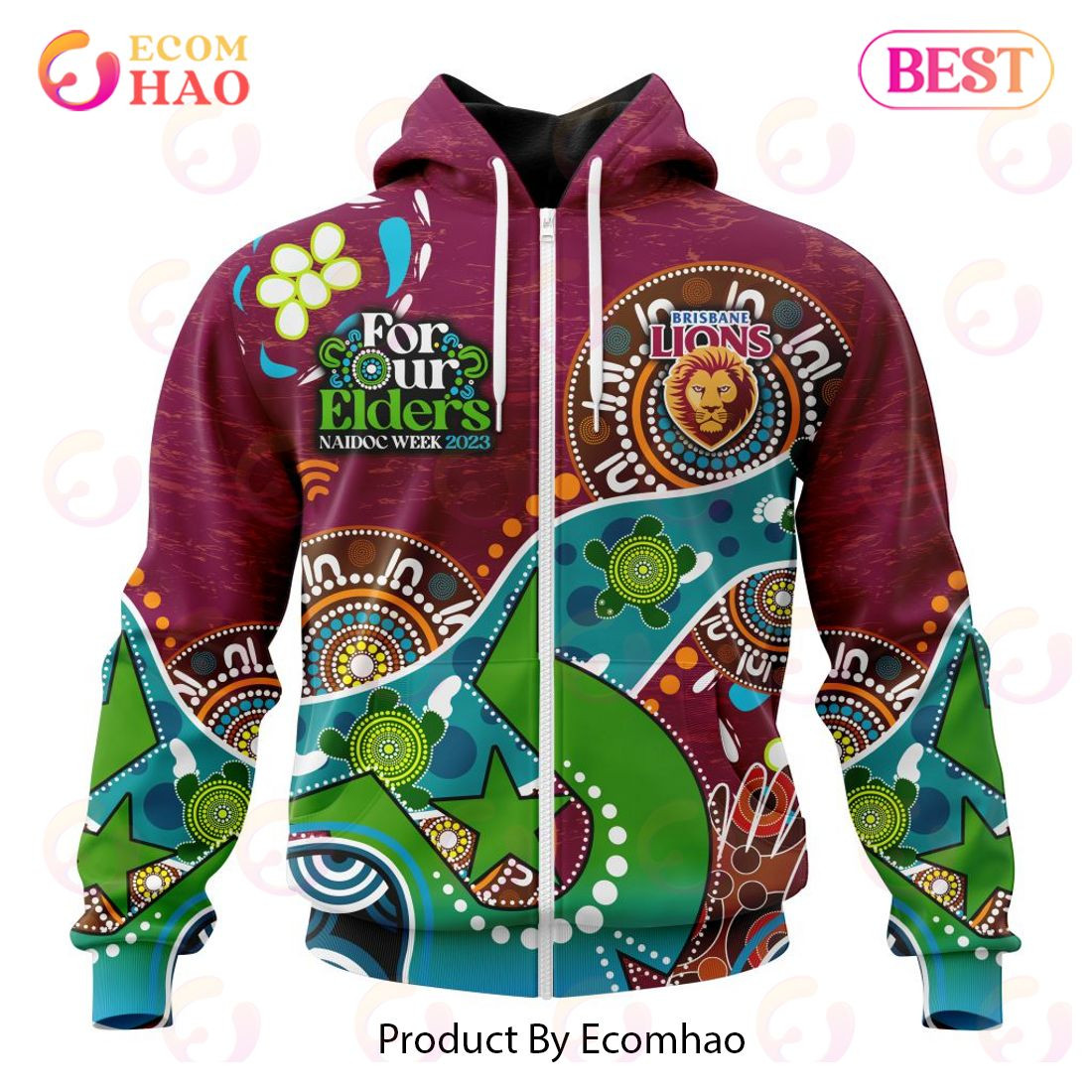 AFL Brisbane Lions Special Design For NAIDOC Week For Our Elders 3D Hoodie, Zip Hoodie, Man - Women, Warm, Premium Quality HZ0501