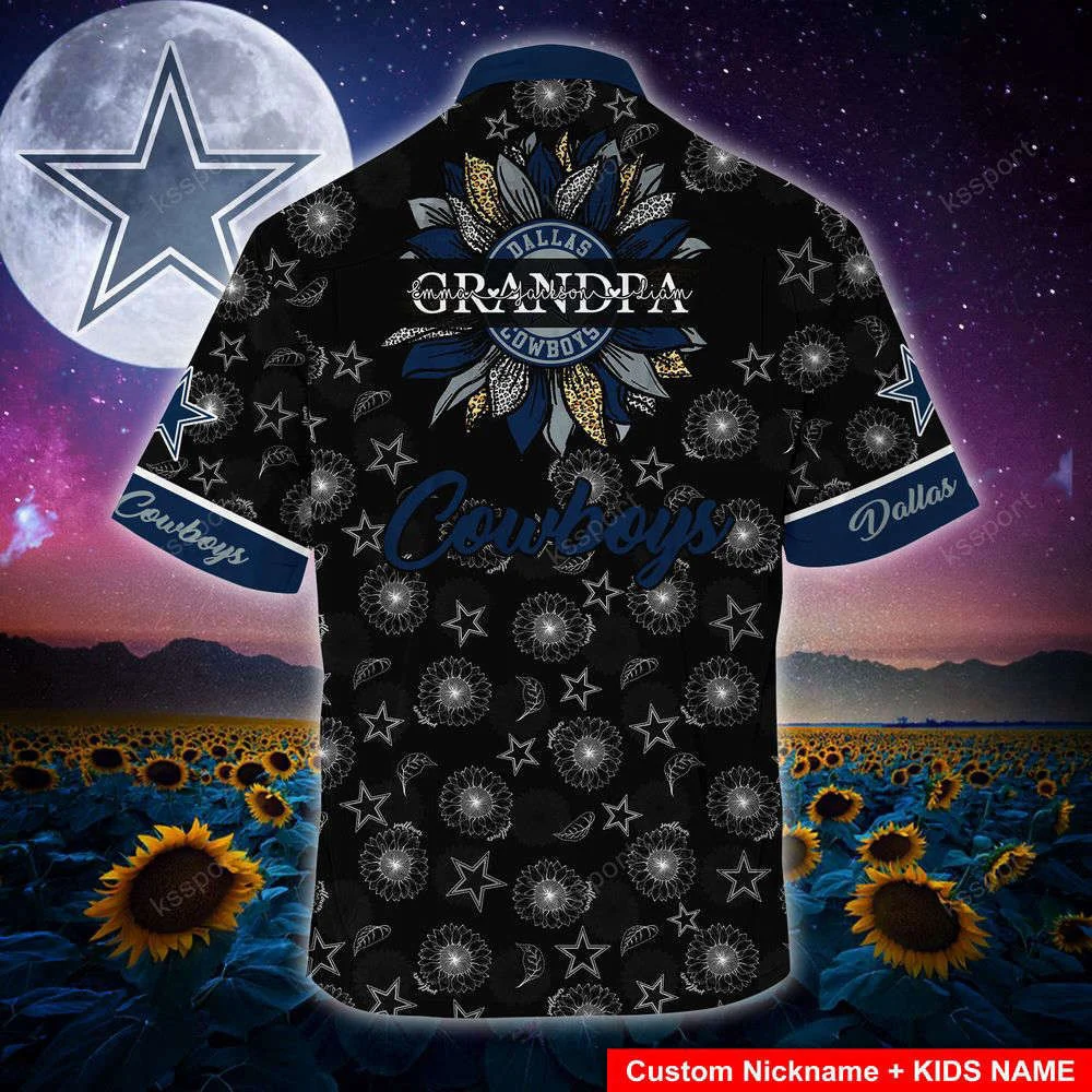 Dallas Cowboys NFL-Hawaii Shirt Sunflower Custom Your Nickname,Kids Name For Men Women HW0601