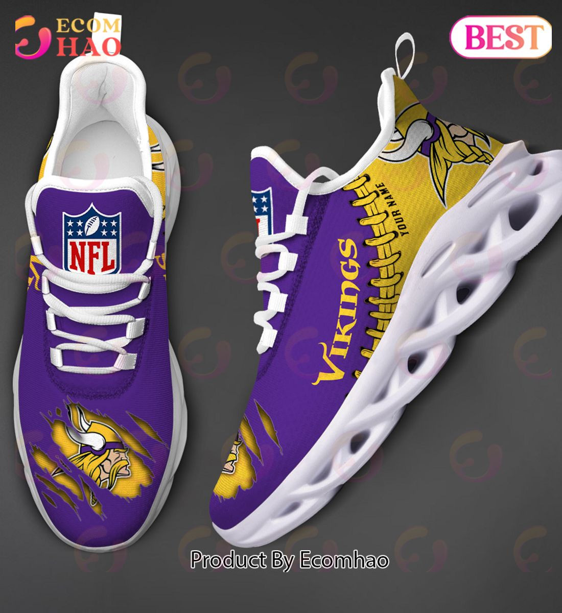 Minnesota Vikings Max Soul Shoes Custom Name  Unisex sneakers MS0601