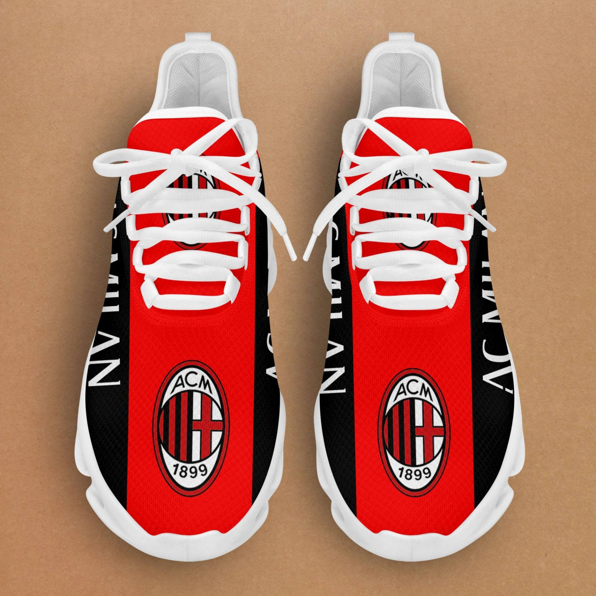 Custom AC Milan Black Red Line Max Soul Shoes Men Women MS0601