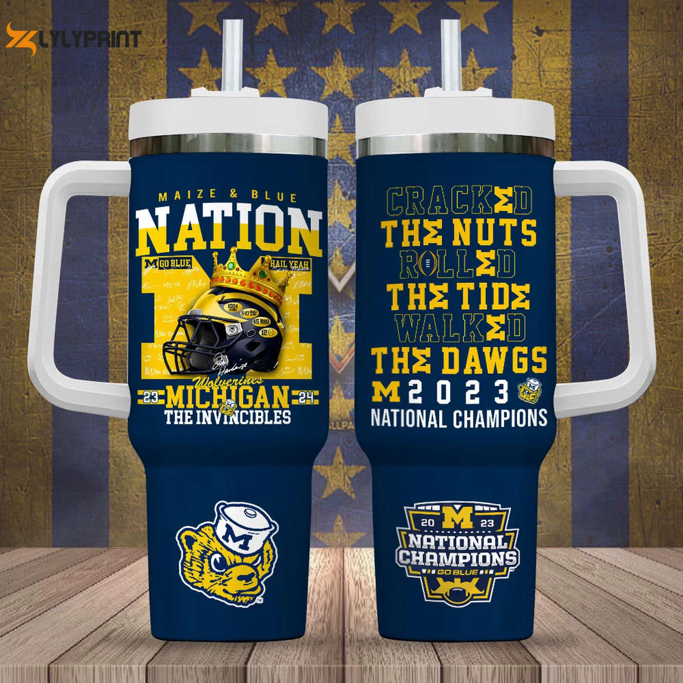 Michigan Wolverines Football 40oz Stanley Tumbler Gift Perfect for Diehard Fans 0501TB40