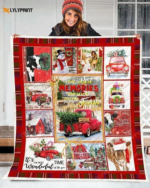 Christmaschristmas In Farm 3D Quilt Blanket For Fans Home Decor Gift ,  Soft Quilt, King Size, All Season Cozy Quilt QB0901
