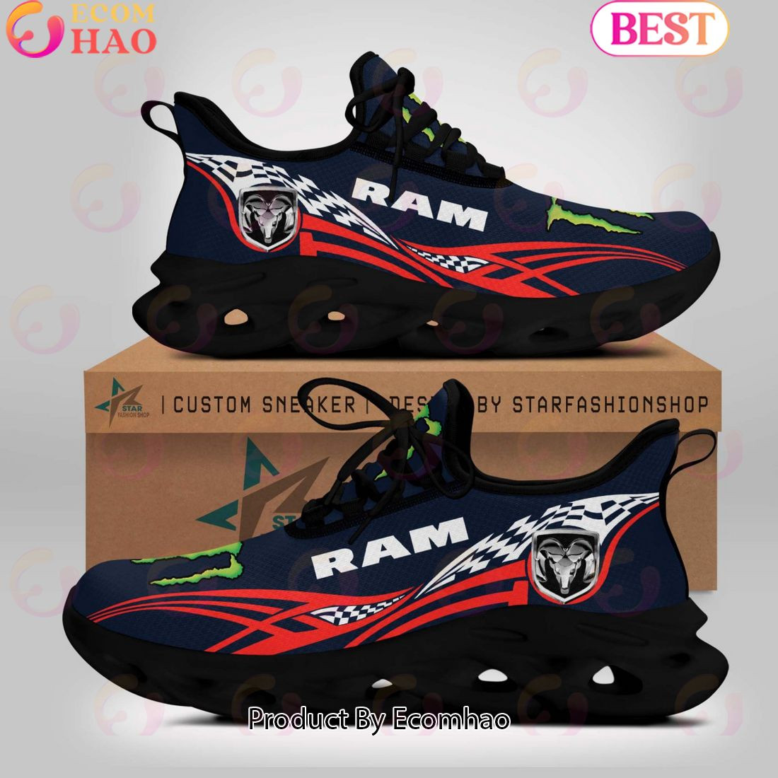 Ram Truck Monster Design Max Soul Shoes  Unisex sneakers MS0601