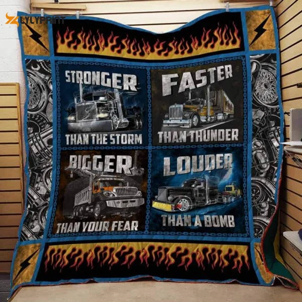 Truck 3D Customized Quilt Blanket Gift For Home Decor ,  Soft Quilt, King Size, All Season Cozy Quilt QB0901