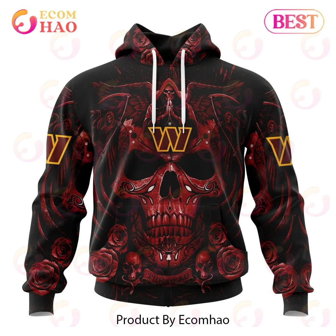 Best Washington Commanders Special Design With Skull Art 3D Hoodie Limited Edition, Zip Hoodie, Man - Women, Warm, Premium Quality HZ0501
