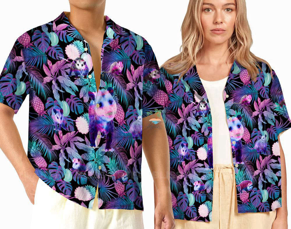 Pastel Opossum Jungle Hawaiian Shirt, Gift For Men And Women HW0601