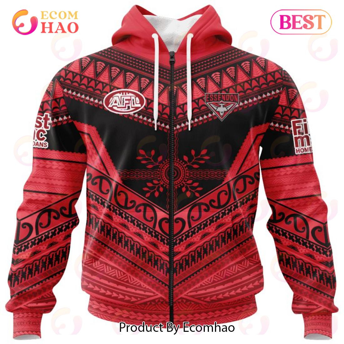 AFL Essendon Football Club Special Pasifika Design 3D Hoodie, Zip Hoodie, Man - Women, Warm, Premium Quality HZ0501