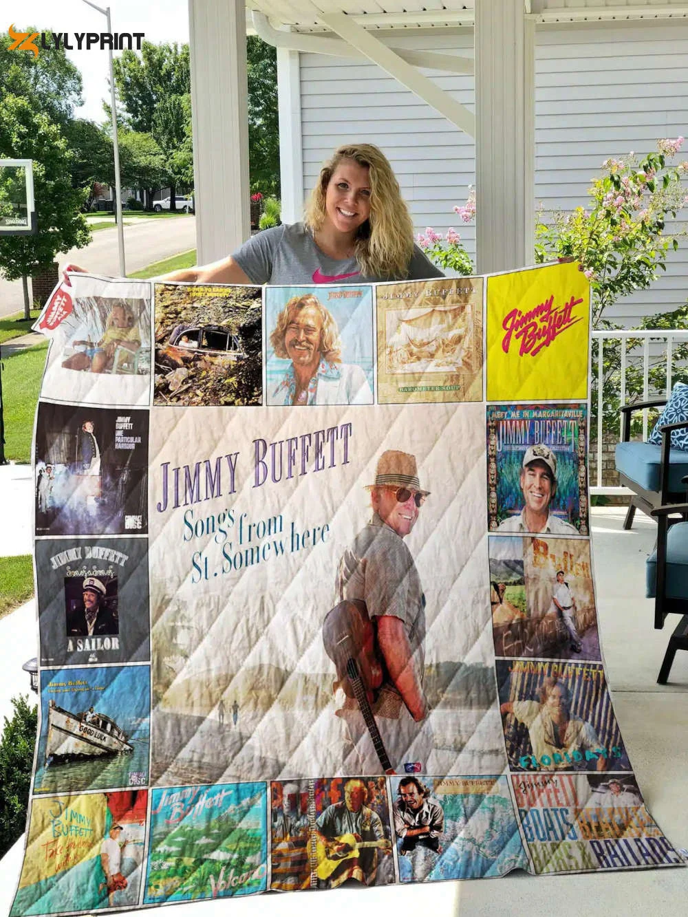 Jimmy Buffett 2 Quilt Blanket For Fans Home Decor Gift , Soft Quilt, King Size, All Season Cozy Quilt QB0901