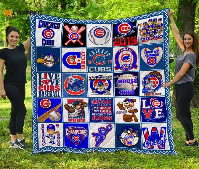 Chicago Cubs Quilt Blanket For Fans Home Decor Gift , Soft Quilt, King Size, All Season Cozy Quilt QB0901