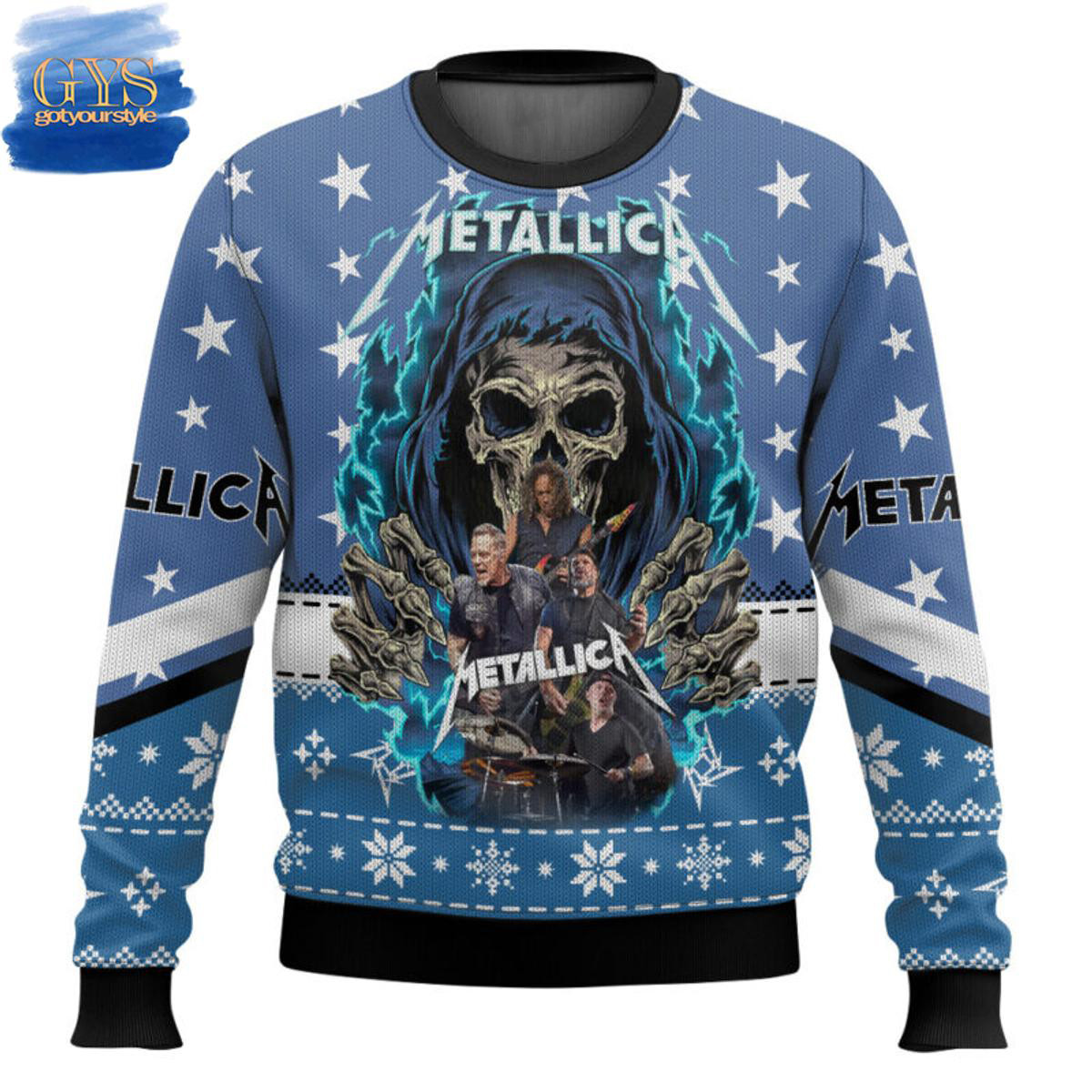 Metallica Trapped Under Ice Ugly Christmas Sweater , Cozy Soft Unisex Pullover SW0601
